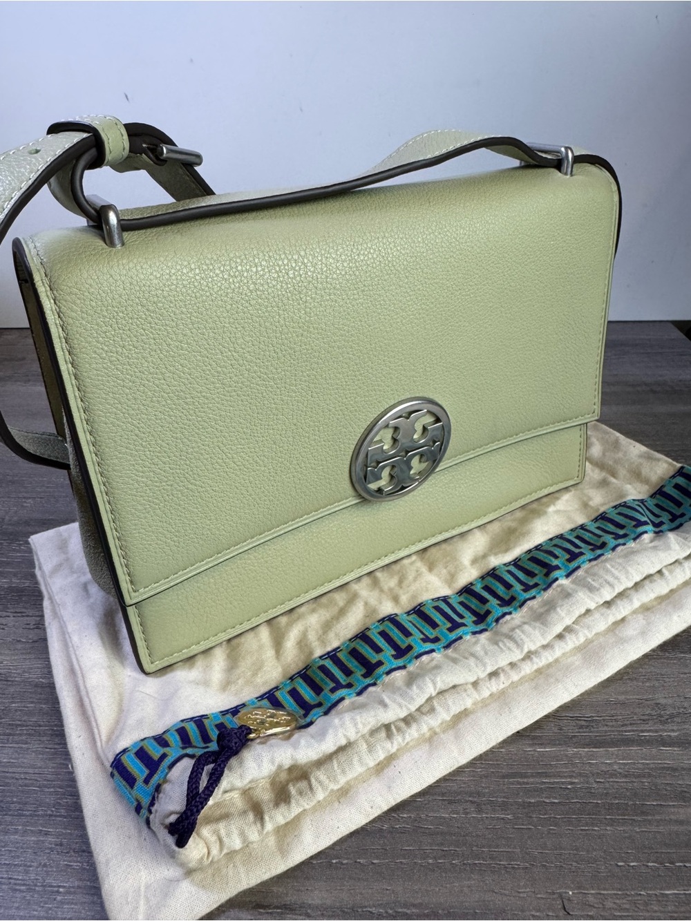 Tory Burch Miller Colorblock Pebbled Leather Shoulder Bag Limited Edition